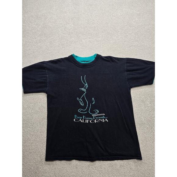 Vintage 1992 Warner Bros Bugs Bunny Presents California Mens T Shirt Size Large - Picture 1 of 6